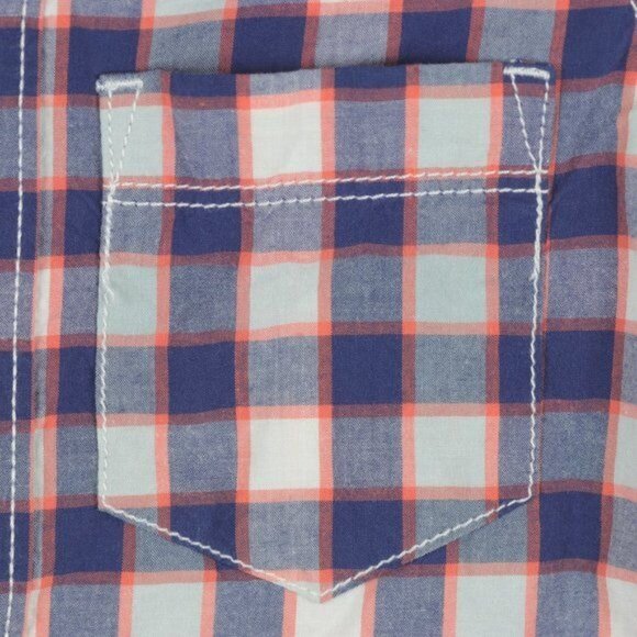 OshKosh B'Gosh Boys Size 4 Blue Orange Plaid Casual Long Sleeve Button Up Shirt - Picture 5 of 7
